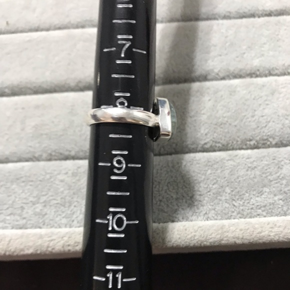 New Sterling Silver Triangle Blue Green Mermaid Kyanite Ring Size 8-8.25 Crystal - Picture 5 of 16